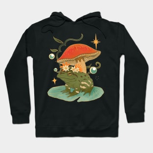 Toad Mushroom Frog Vintage cottagecore distressed Hoodie